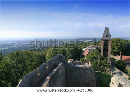 View from the tower of castle Frankenstein, which gave the title to Mary Shelley\'s novel and inspired her