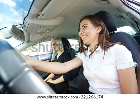 two girls in the car