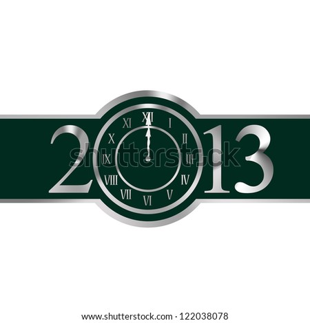 New year 2013 with clock instead number zero