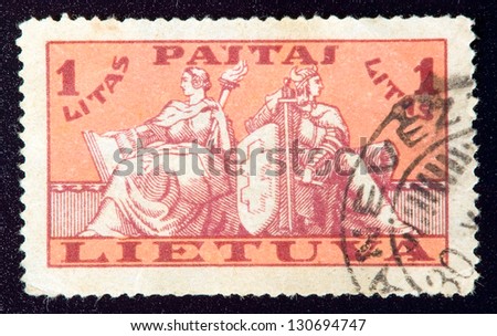 LITHUANIA - CIRCA 1934: stamp printed by Lithuania and shows country live, circa 1934