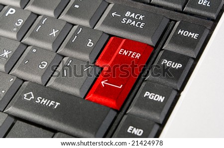There is black keyboard with word enter