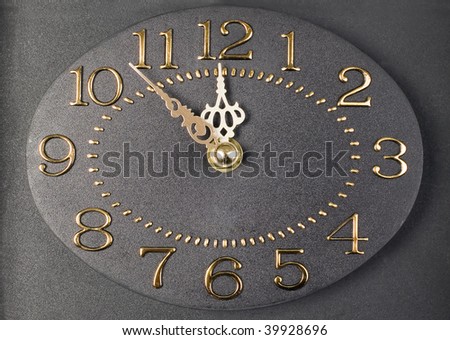 Modern luxury clock with yellow gold numbers