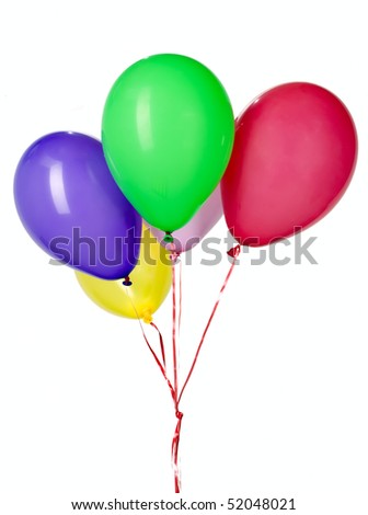 Nice colorful balloon with red string for party decorations