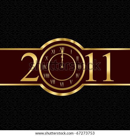 New year 2011 with clock instead number zero