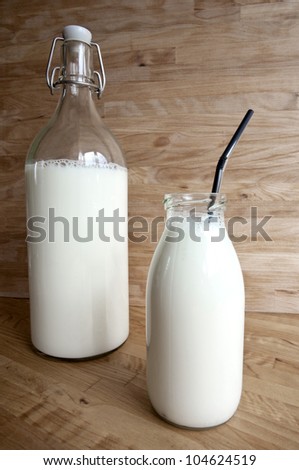 two bottles of milk, milk for healthy eating, fresh
