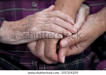Old and young hands, Hands of the old woman