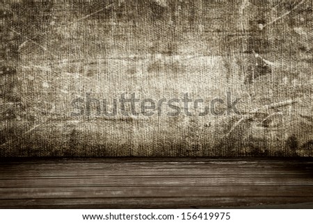 room interior vintage wall and wood floor with old dark brown wooden Planks, empty room, background