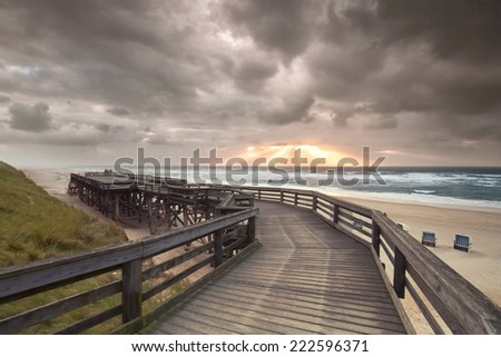 a storm moves on, stormy weather on Sylt - an island in North germany