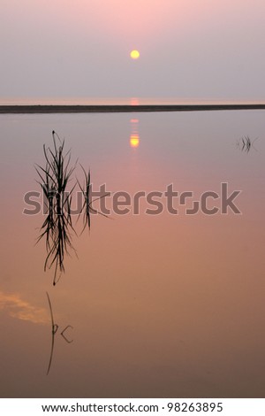 Sunset and White Sea in summer season (Russia)