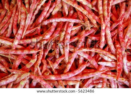 Red string-beans at the market