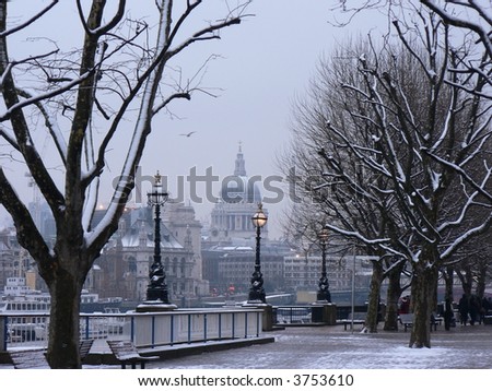 Winter in London with St Pauls Cathedral in the background