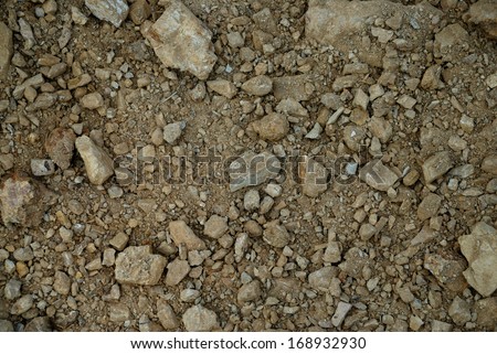 gravel, pebbles and soil closeup  background
