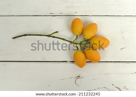 group of Marian plum on white wood desk