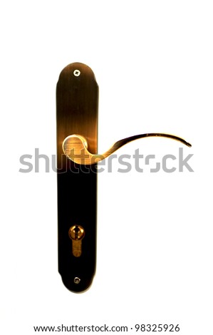 Door Handle,Aged Bronze Door handle Satin,isolated on white with clipping path