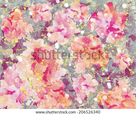 abstract watercolor flower background. hand made drawing. impressionism style. suitable for various designs and scrapbooking