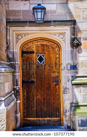 Yale University Doorway, Old Wooden Door, New Haven Connecticut