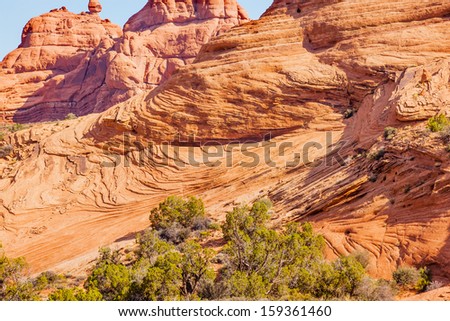 Classic Rock Sandstone Layers Garden of Eden Arches National Park Moab Utah USA Southwest.