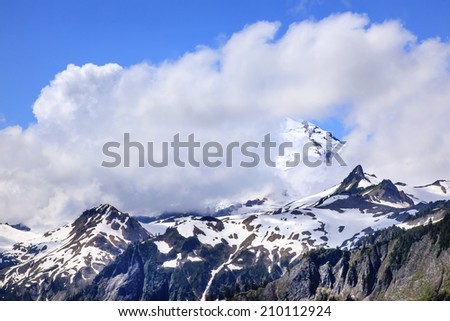 Mount Baker Under Clouds from Artist Point  Mount Baker Highway Snow Mountain Washington State Pacific Northwest