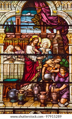 Jesus Turns Water to Wine at Cana Saint Peter and Paul Catholic Church Completed 1924 San Francisco California