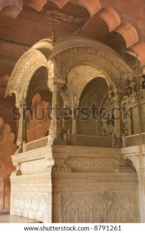 Throne of Mughal Emperor, Red Fort, Delhi, India