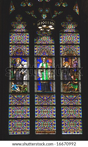 Saint Peter Stained Glass Long Saint Patrick\'s Cathedral New York Stained glass was made in the 1800s in Chartes, France