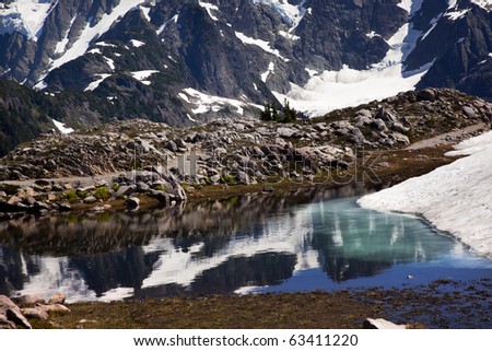 Small Reflection Lake Mount Shuksan Artist Point Mount Baker Highway Snow Mountain
