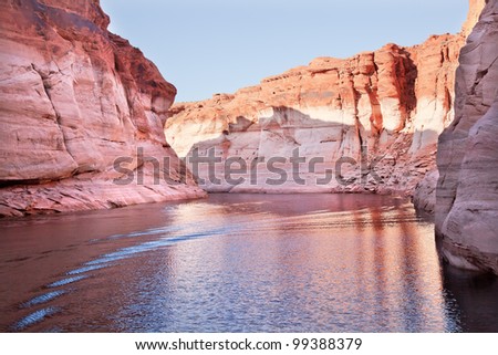 Pink Antelope Canyon Water Reflection Glen Canyon Recreation Area Lake Powell Arizona
