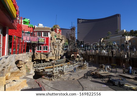 LAS VEGAS - DECEMBER 10, 2013 - Treasure Island, December 10, 2013  in Las Vegas. The Pirate show at TI has closed to make way for a new shopping area.
