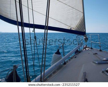 Yacht sailboat sailing Sailboat in the blue ocean great yachting vacation