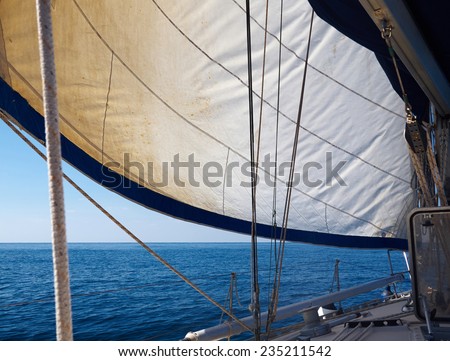 Yacht sailboat sailing Sailboat in the blue ocean great yachting vacation