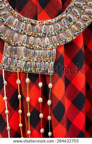 Vibrant colorful handmade typical folk African ethnic necklaces