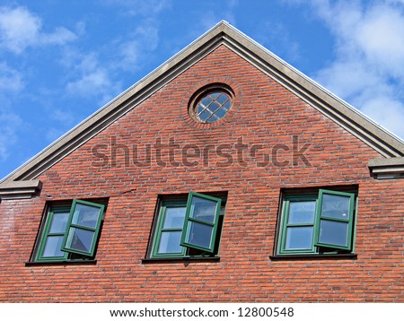Open windows of opportunities - bricks house with open windows