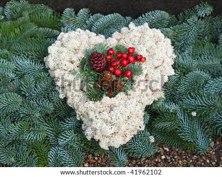 Beautiful traditional decorative Christmas grave cemetery garland wreath