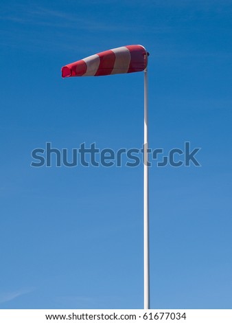 Airport windsock indicating the wind direction - vertical image