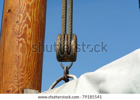 Sails ropes pulley and a wooden mast on a yacht  great  Sailing Sport background image