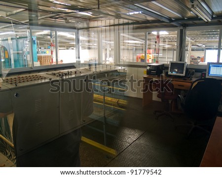 Modern plant factory computer control room