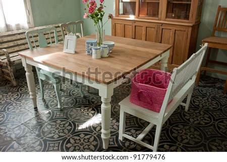 Interior design image of a beautiful classical country style dining room