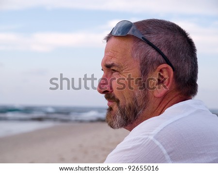 Portrait of a senior man looking forward to the future full of thoughts