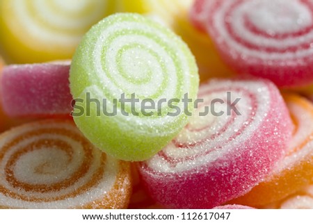 colorful jelly candy closeup shot