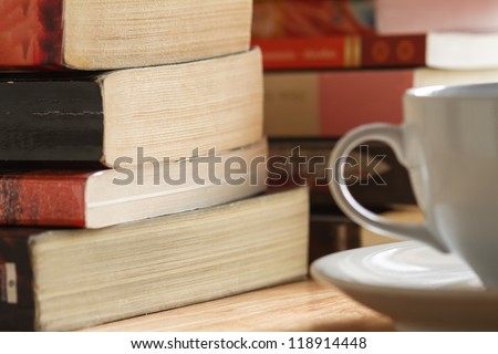 pile of book after reading on the table