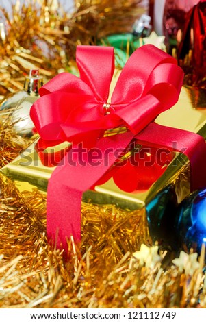 golden christmas gift box