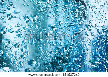 water drop on glass after rain background