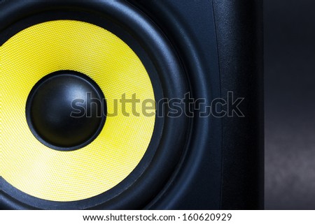audio speaker on black background