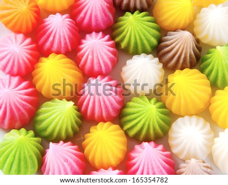 colorful thai dessert close up
