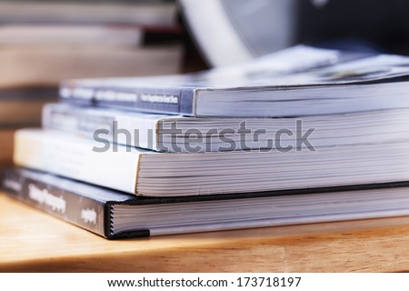 books stack close up