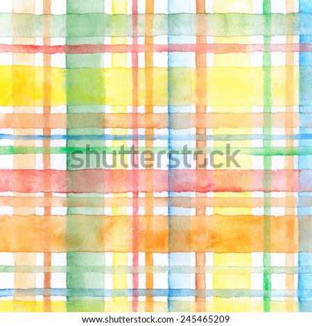 Watercolor seamless checkered pattern. Hand painted background for pattern, web page background, wallpaper, surface textures, fills.