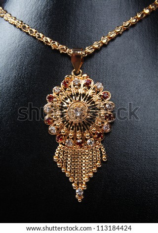 Indian Gold Necklace with gemstones
