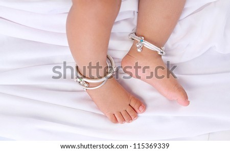 Indian Baby Feet with Traditional Anklets