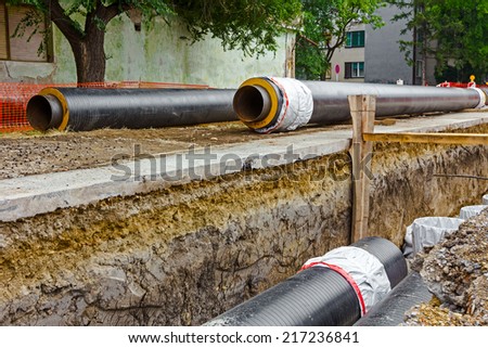 New pipeline in the process of building, under construction