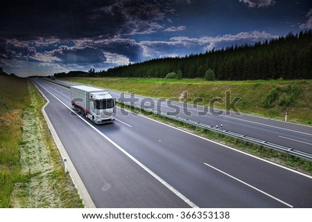 Truck on the road